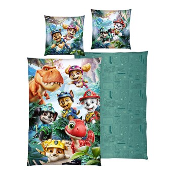 Renforcé Wende-Bettwäsche Paw Patrol Dino Movie 80x80 / 135x200 cm