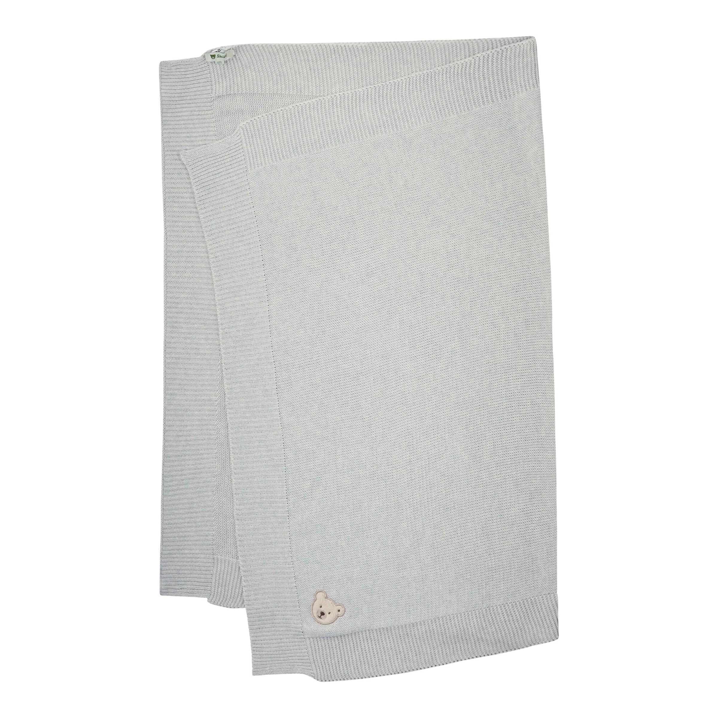 STEIFF Couverture tricotée gris clair