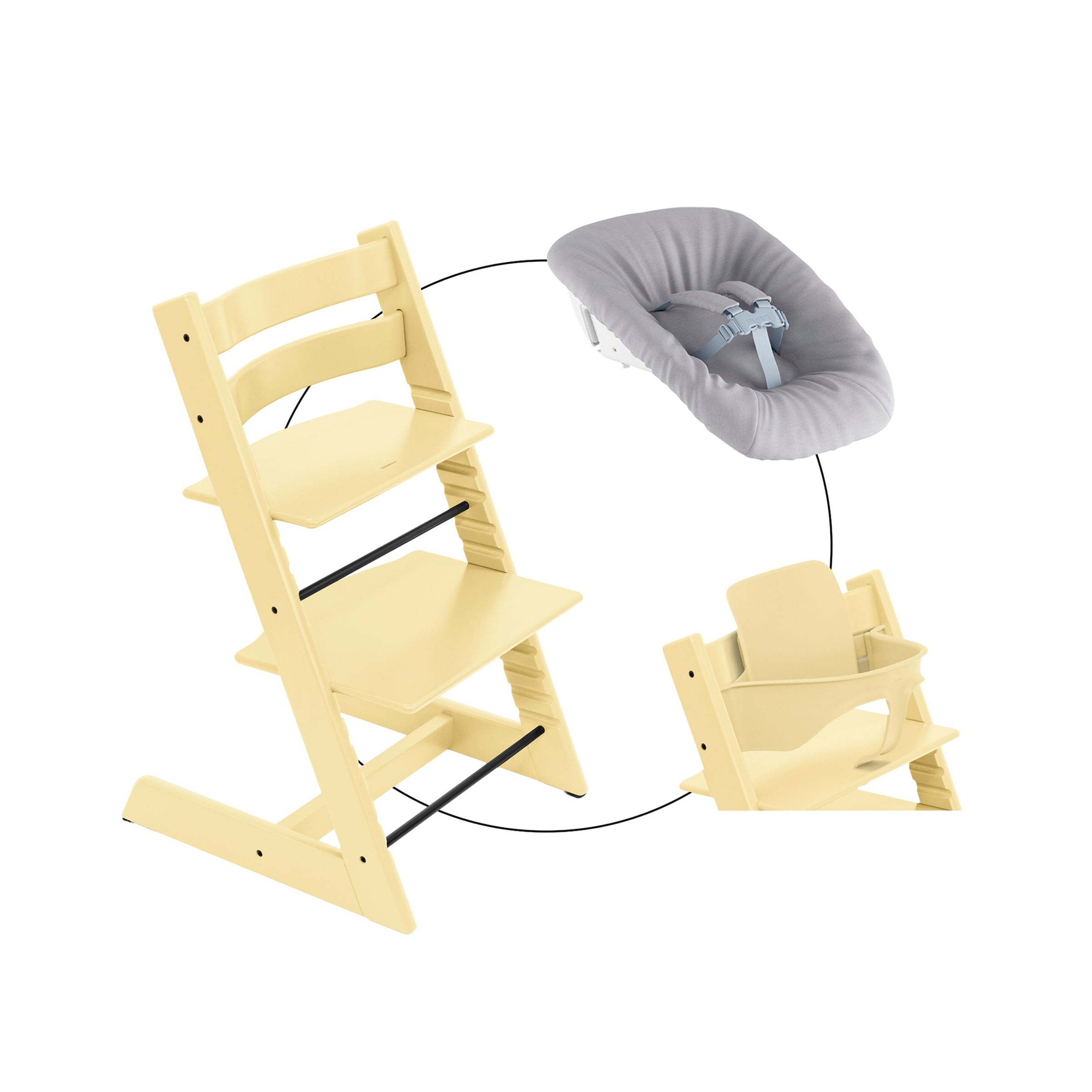 Stokke® Tripp Trapp® Bundle Treppenhochstuhl inkl. Newbornset Light Grey & Babyset