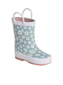 Baby Gummistiefel BLUMEN mit Anziehtrick und Henkel zum Anziehen