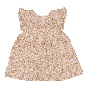 Krepp-Kleid Flügelarm Blumen