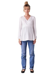 Besticktes Blusenshirt für Schwangerschaft und Stillzeit