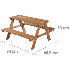 Kindersitzgarnitur Outdoor + in teak mit Bankkissen Little Stars 
