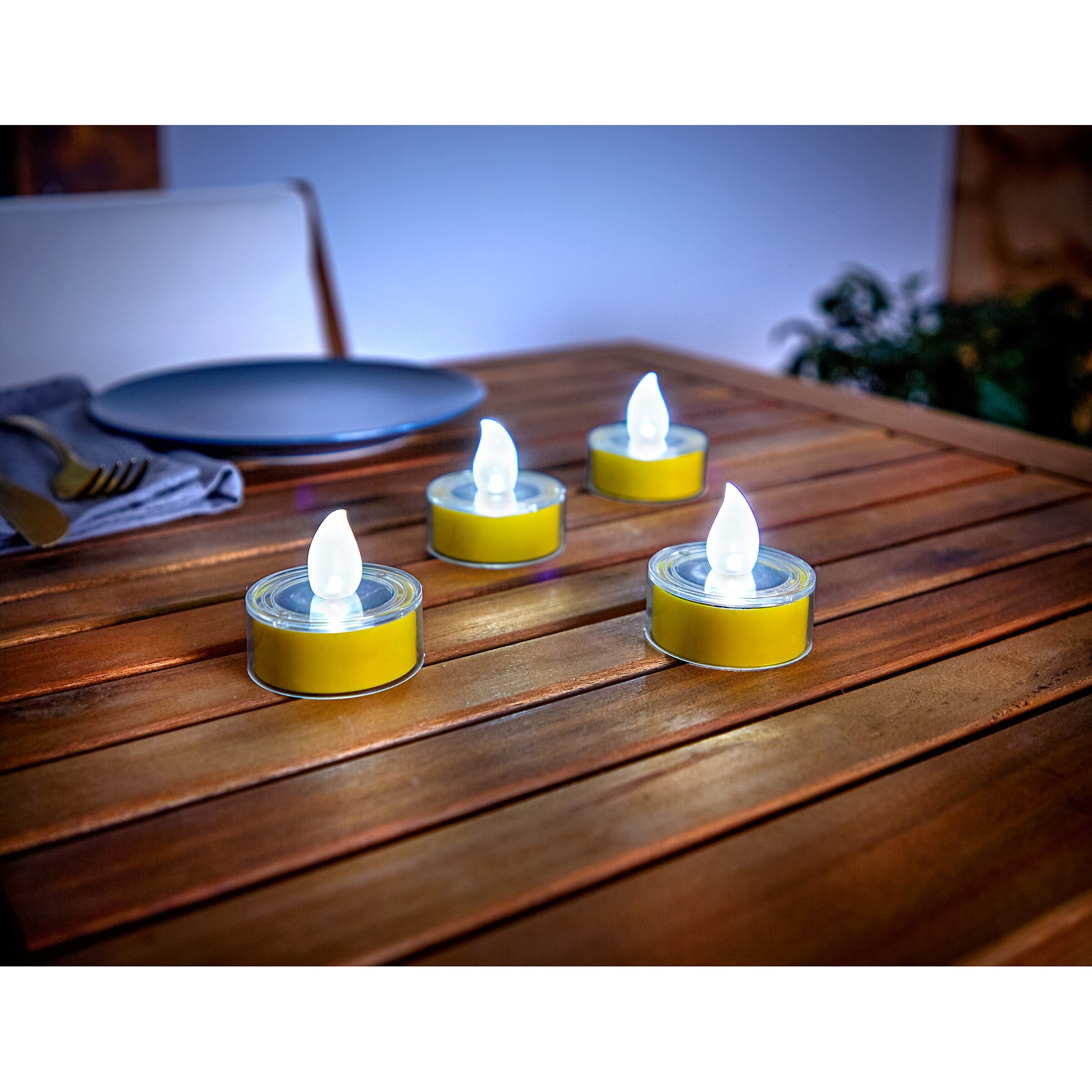 Solar-LED-Teelichter, 4 Stück