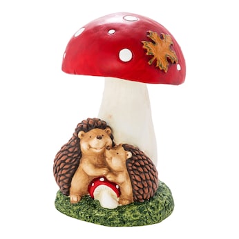 Dekofigur „Pilz mit Igelfreunde“