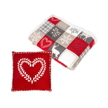 Ensemble couverture réversible et housse de coussin «Polaire», 2 pièces