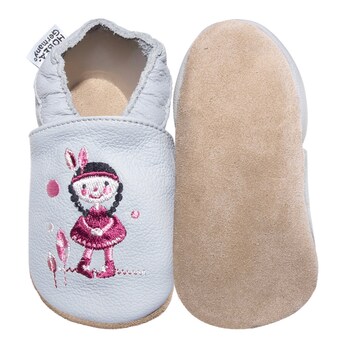 Krabbelschuhe Mädchen grau
