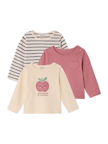 3er-Pack Baby Langarmshirts BASIC
