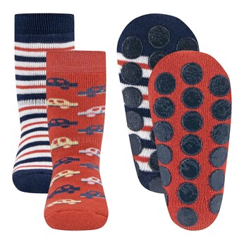 2er-Pack ABS-Socken Autos Ringel