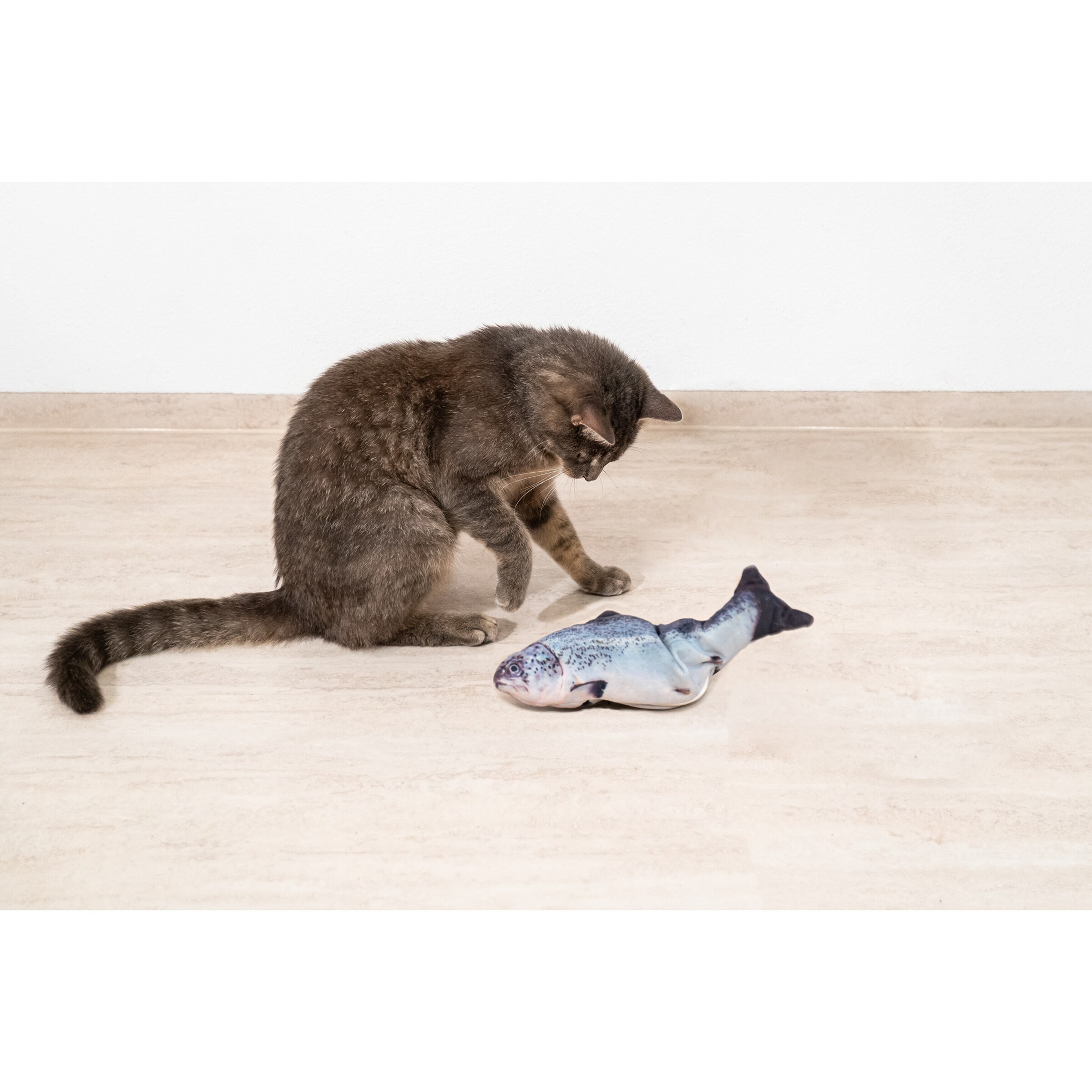 Ducky Yeowww! Fisch-Katzenspielzeug – Mit Bio-Katzenminze, 28 Cm