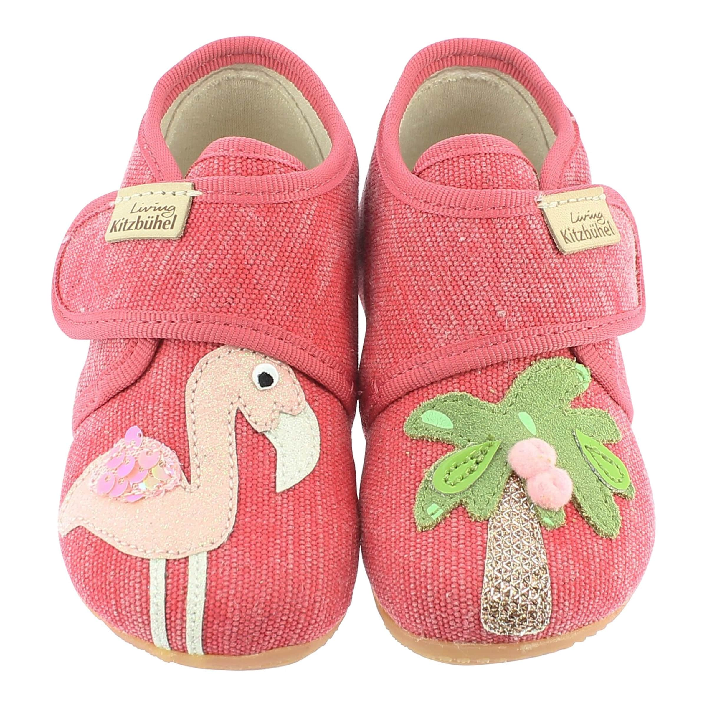 Living Kitzb hel Chaussons avec fermeture scratch flamants roses