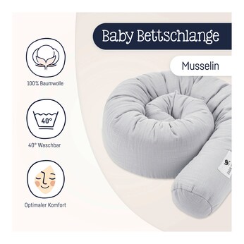 Bettschlange Musselin 180 cm