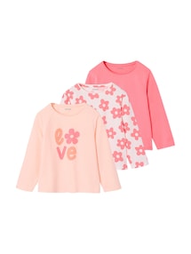 3er-Pack Mädchen Shirts mit Print BASIC