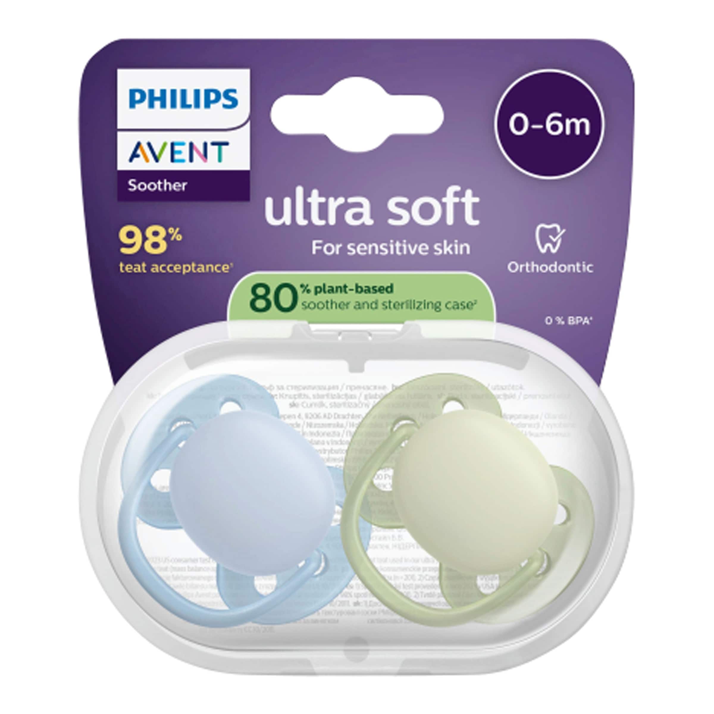 Philips Avent 2er-Pack Schnuller ultra soft, 0-6M