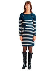 Gestreiftes Strickkleid für Schwangerschaft und Stillzeit