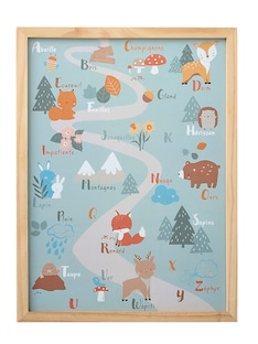 Kinderzimmer ABC-Poster mit Rahmen GRÜNER WALD