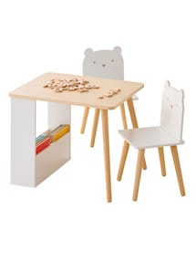 Set BÄR aus Tisch und 2 Stühlen mit Stauraum, Kinderzimmer