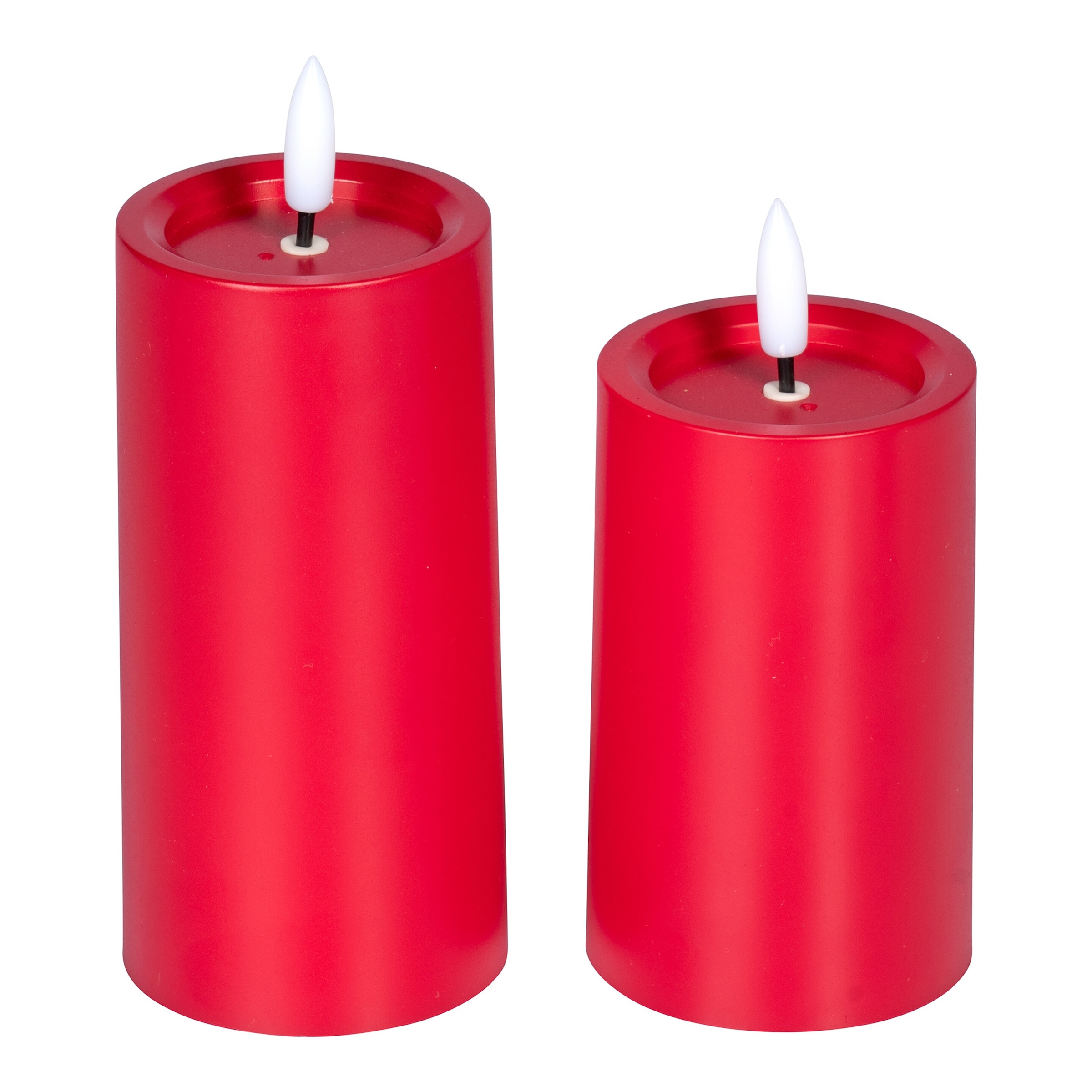 LED-Kerzen mit Ladestation, 2 Stück, rot