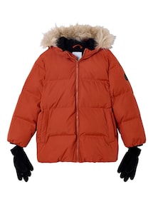 Warme Jungen Winterjacke mit Handschuhen und Recycling-Wattierung