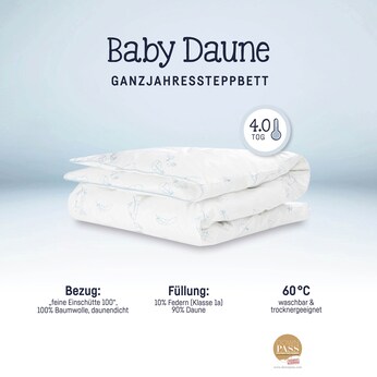 Steppbedecke Daune 100x135 cm 4.0 TOG