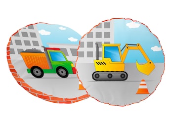 Kinder Rundkissen-Set "Oskars Baustelle"