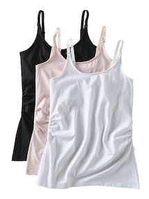 3er-Pack Tops für Schwangerschaft und Stillzeit, Bio-Baumwolle