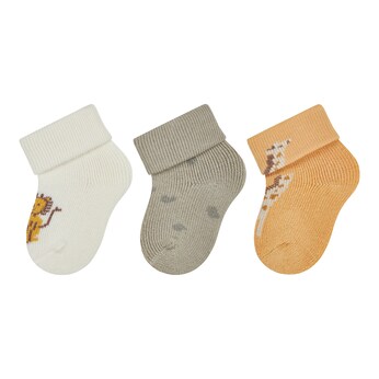 3er-Pack Erstlingssocken Löwe Giraffe