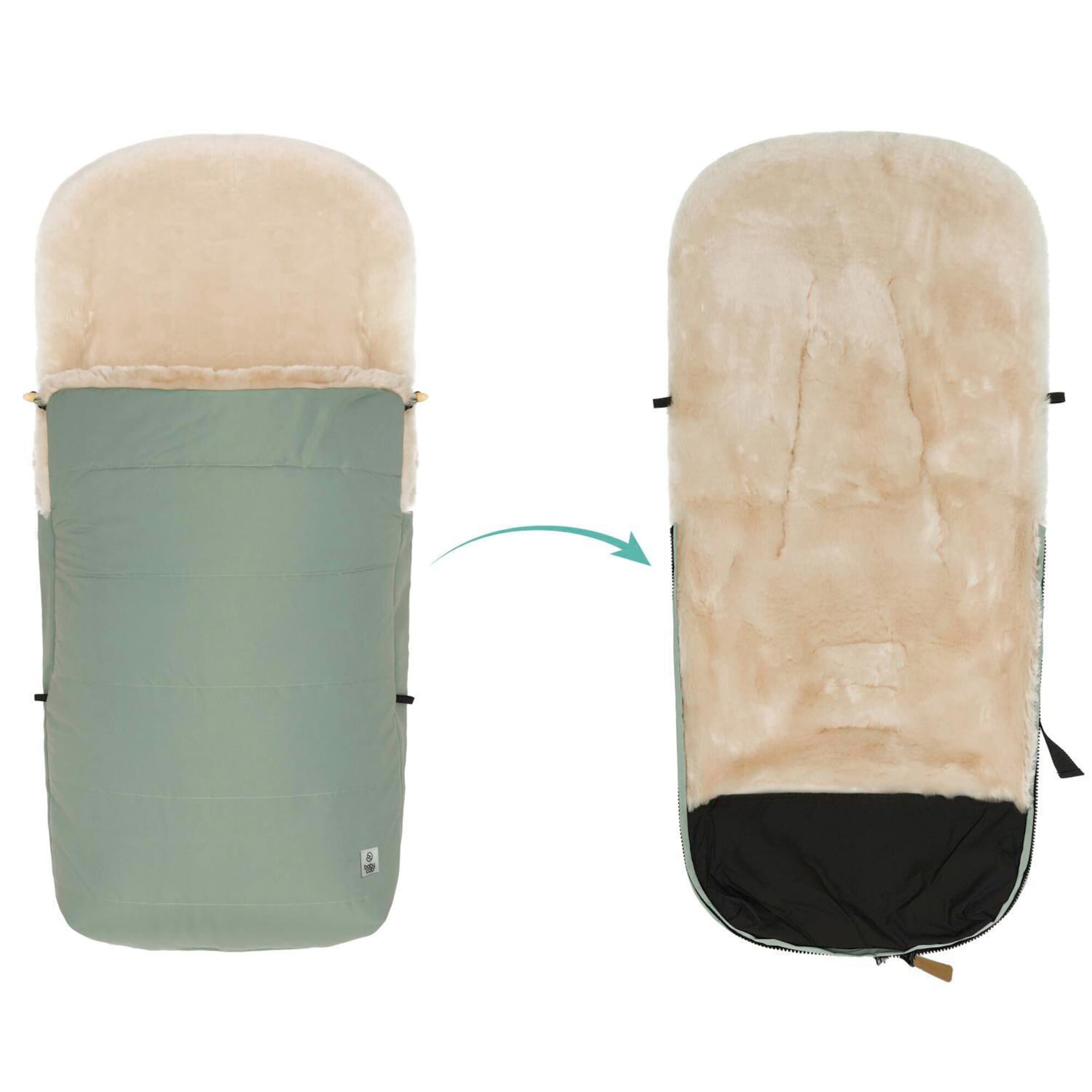 Babycab Winterfußsack Lammfell Lille für Kinderwagen, Buggy gruen