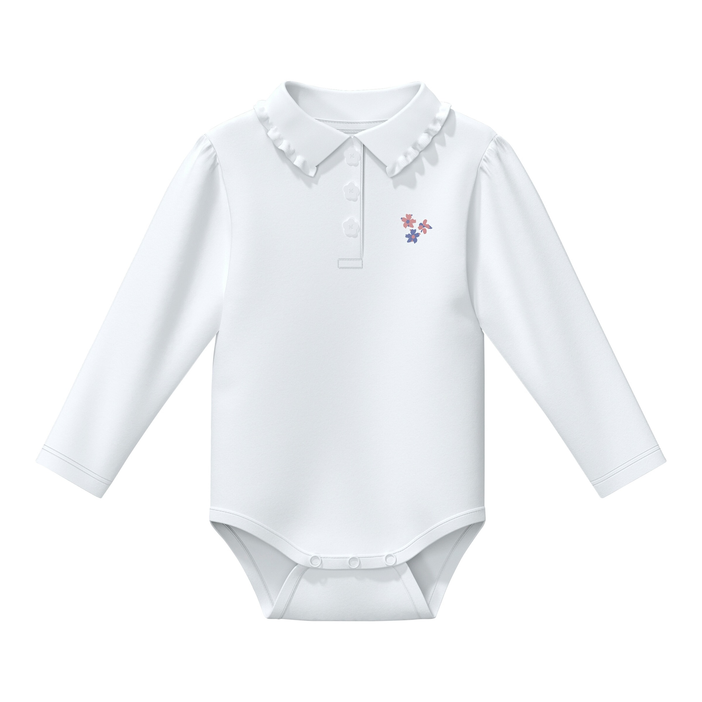 S.Oliver Body langarm mit Kragen Blumen