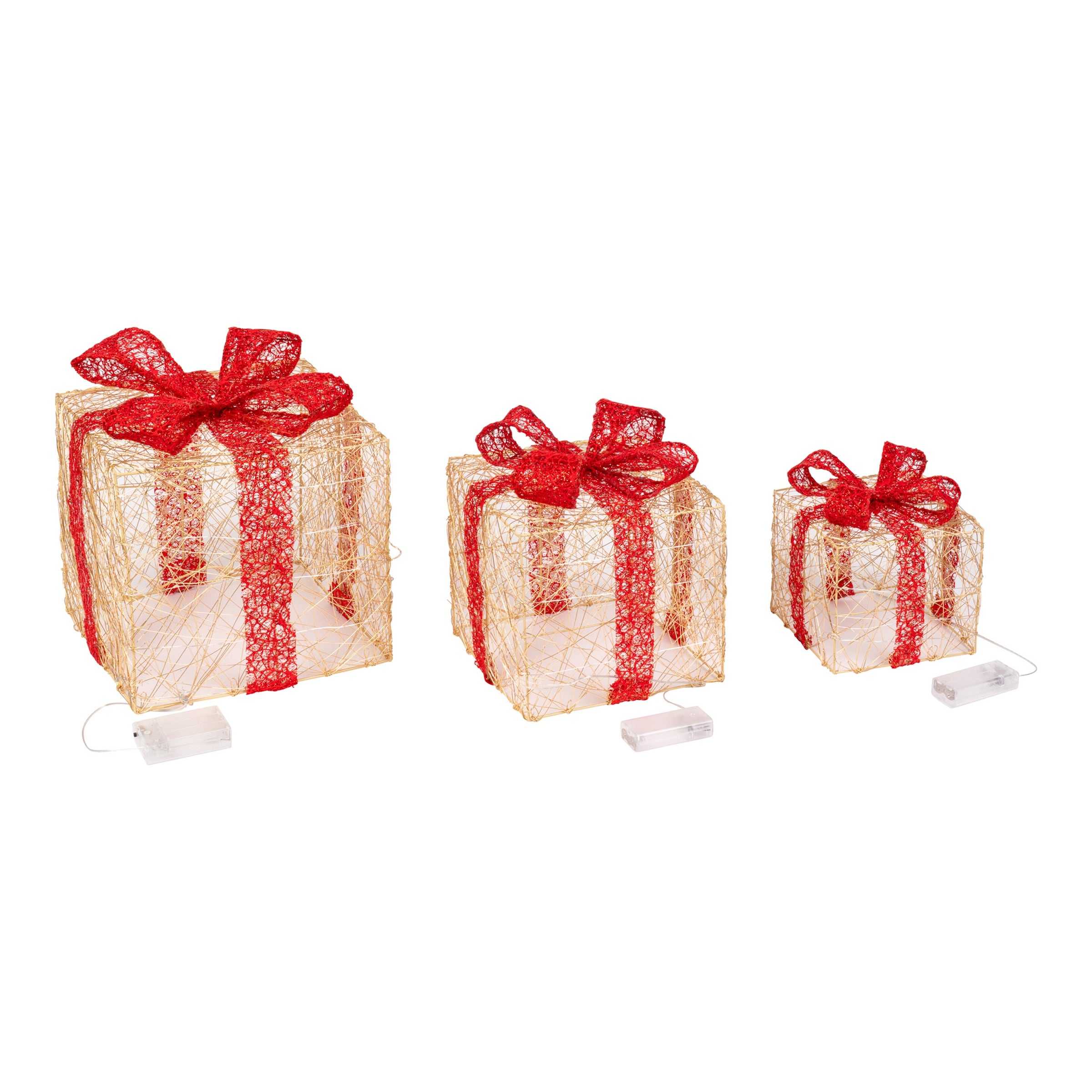 LED-Dekofigur "Geschenke Trio", 3-teilig