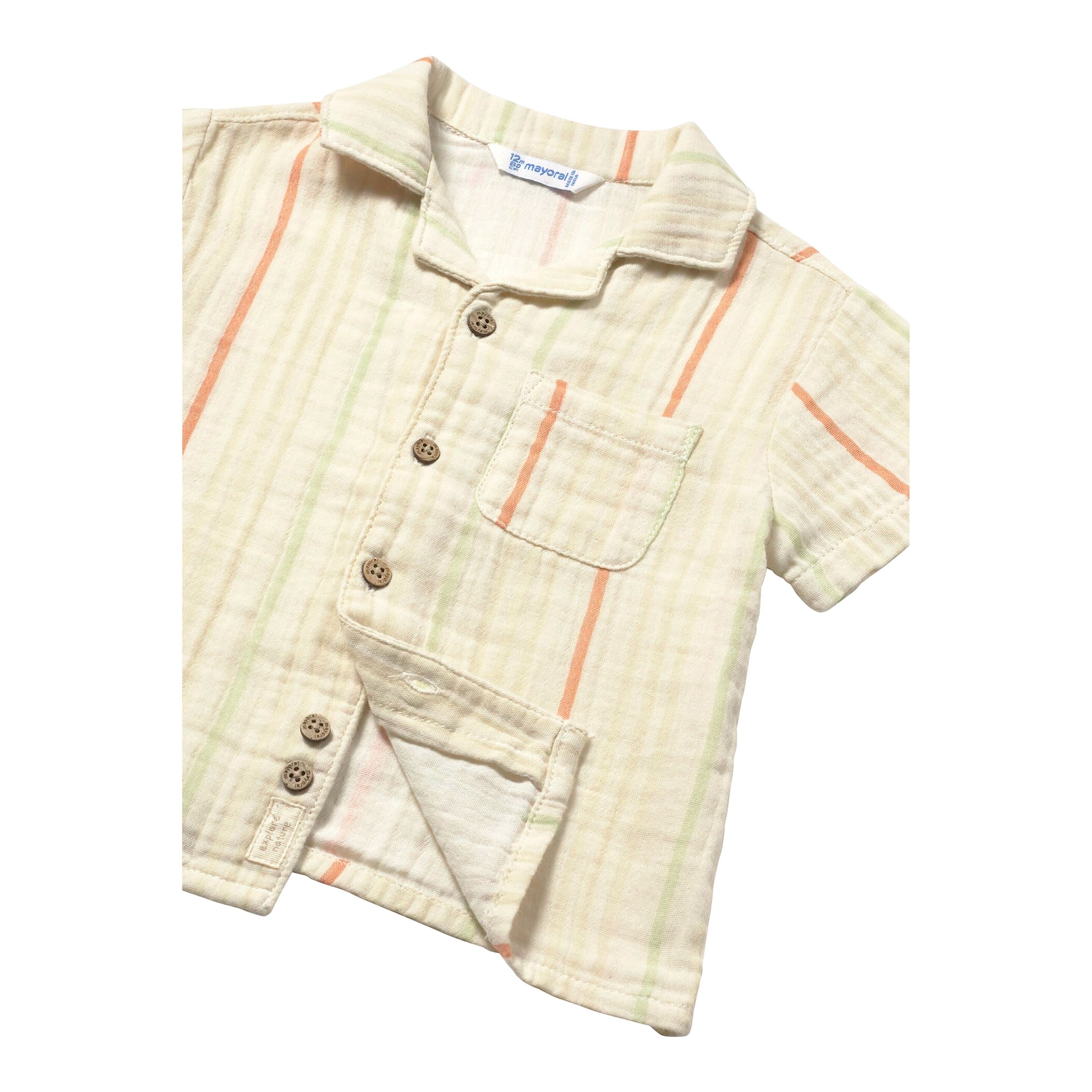 Musselin-Hemd kurzarm Ringel