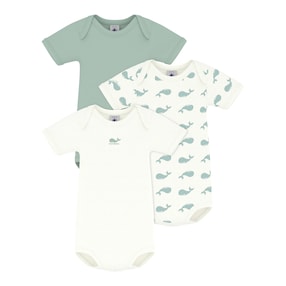 Lot de 3 bodys à manches courtes baleine