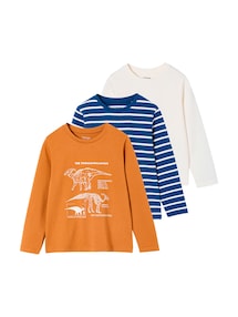 3er-Pack Shirts Jungen BASIC Langarm mit Recycling-Baumwolle