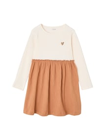 2-in-1 Kleid mit langen Ärmeln Crinkle-Effekt und Ripp Mädchen