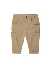 Gefütterte Baby Cordhose im Cargo-Stil, Dehnbund