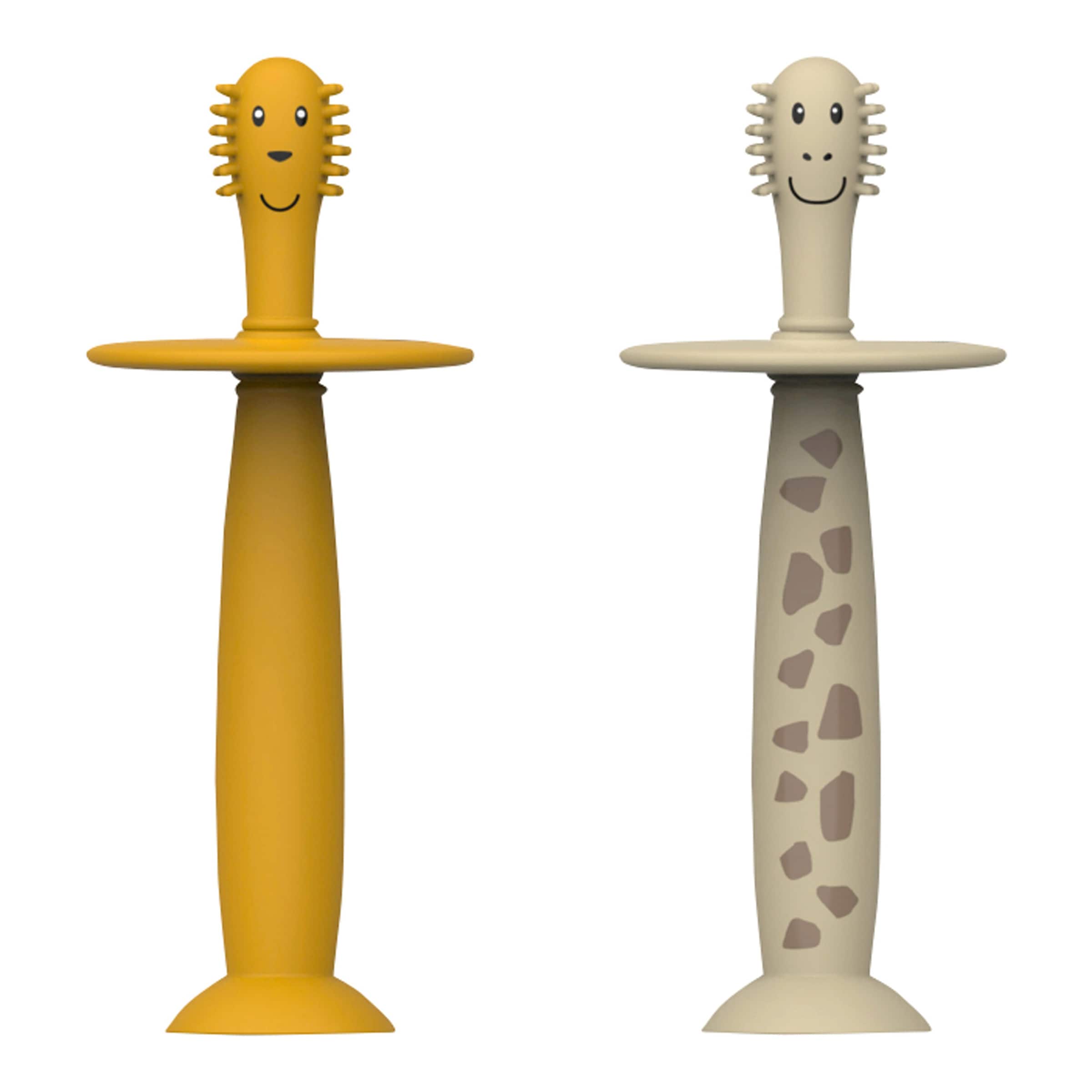 Matchstick Monkey 2er-Pack Trainingszahnbürste mit Saugnapf