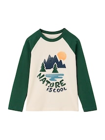 Shirt mit langen Raglanärmeln Jungen, Baumwolle