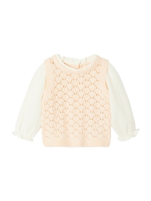 Baby 2-in-1 Pullunder und Bluse, Lageneffekt für Mädchen