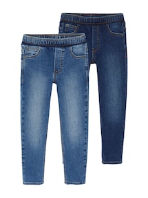 2er-Pack Jungen Slim-Jeans mit verstellbarem Dehnbund BASIC