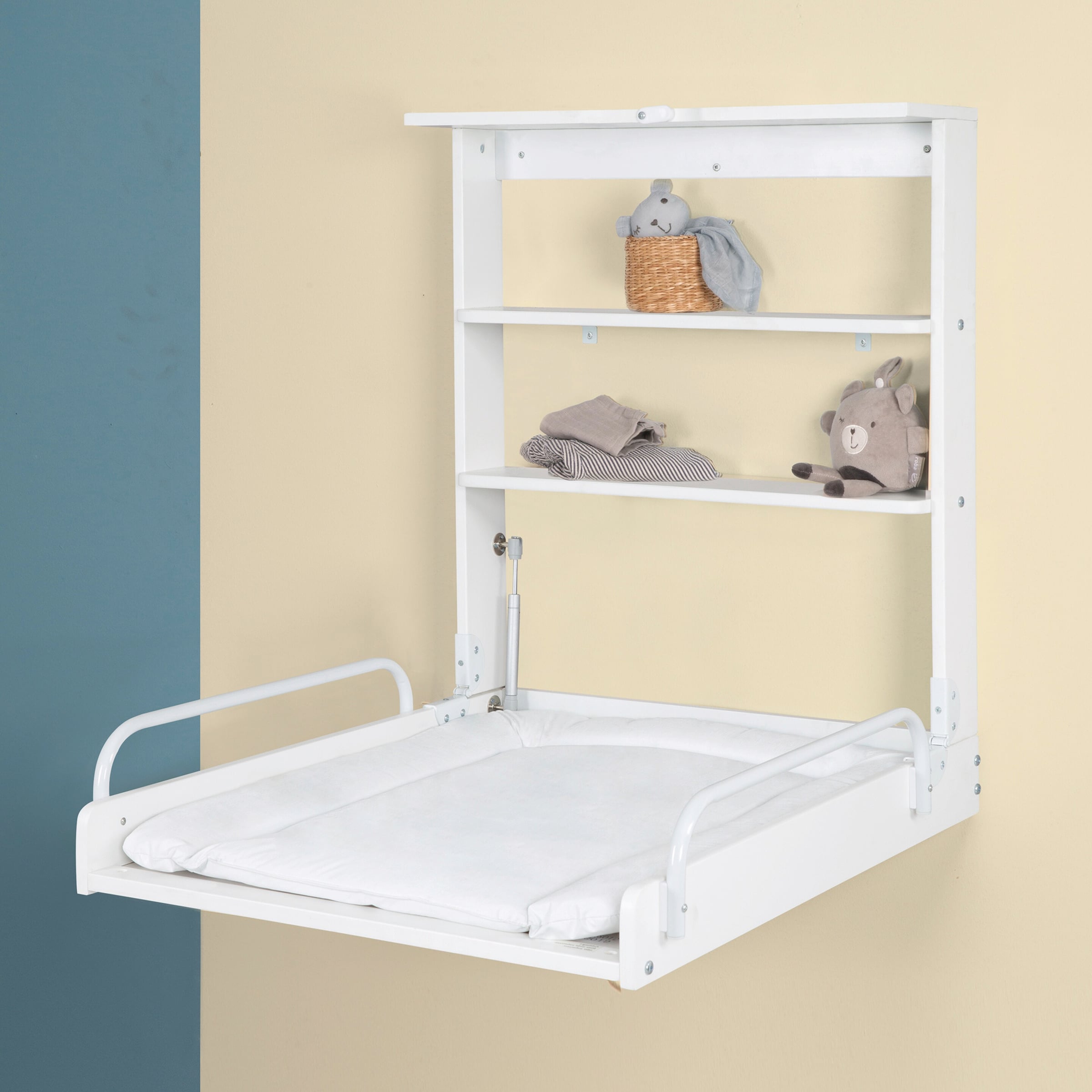 Roba Wandwickelregal weiss inkl. Wickelauflage aus phtalatfreier Folie Vogeltanz