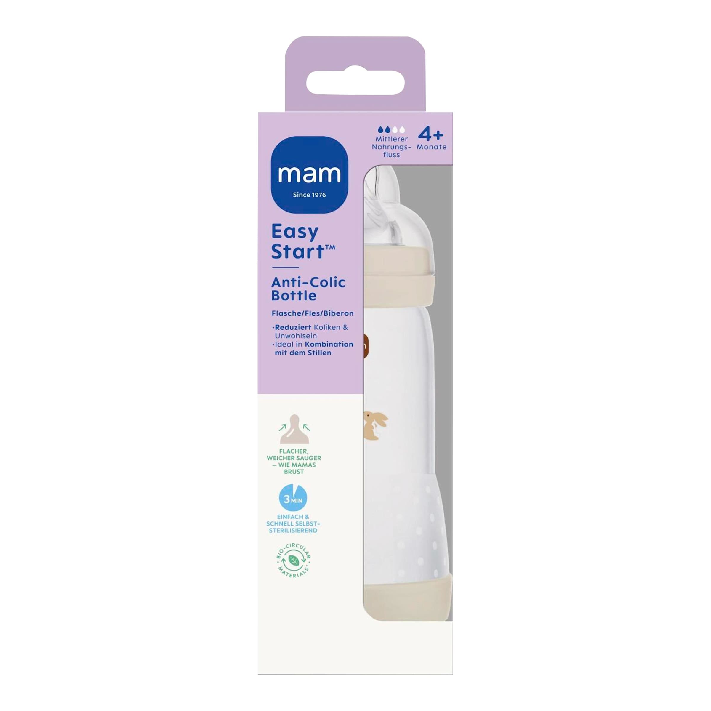 Mam Babyflasche Easy Start matt, Anti-Kolik, 320 ml, ab 4M