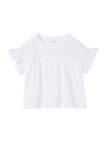 Blusenshirt mit Volant‰rmel und Lochstickerei, M‰dchen
