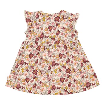 Krepp-Kleid Flügelarm Blumen