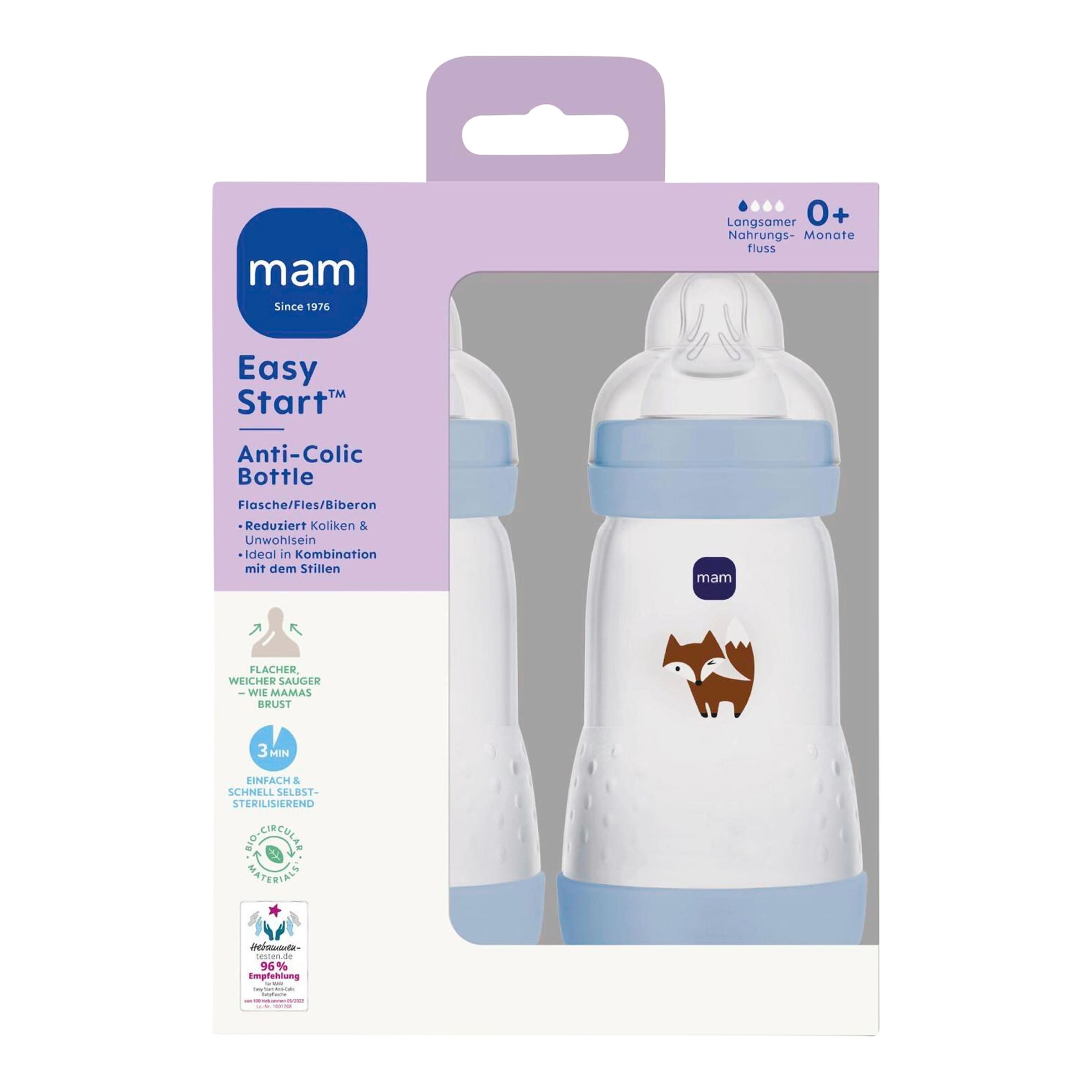 Mam 2er-Pack Babyflaschen Easy Active, Weithals, 270 ml, ab 0M