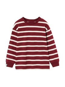 Gestreiftes Jungen Langarm-Rundhals-Shirt mit Recycling-Baumwolle