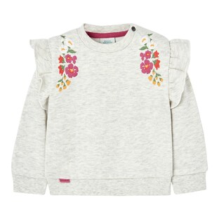 Sweat-shirt fleurs ruchés