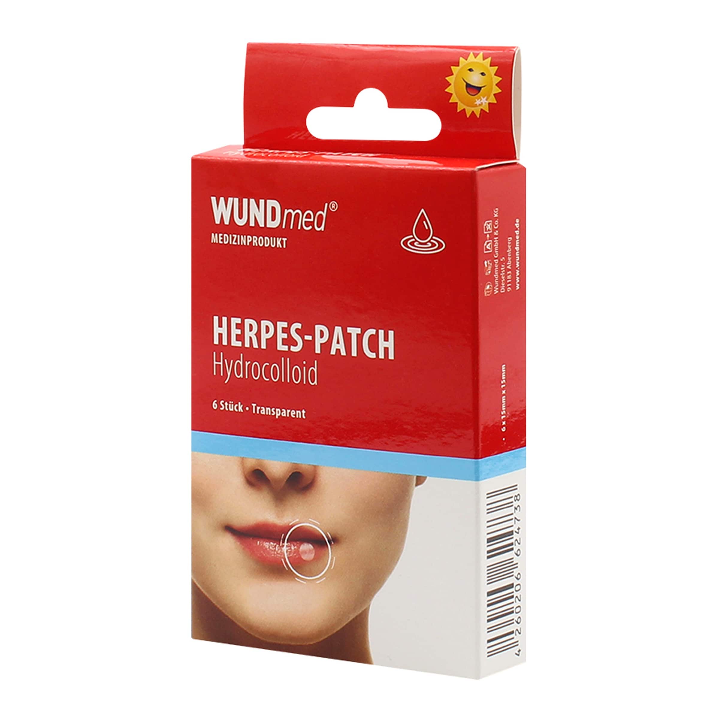 Herpes-Patch, 6 Stück weiss