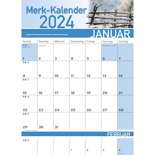 ﻿Merk-Kalender 2024 ﻿„Natur“