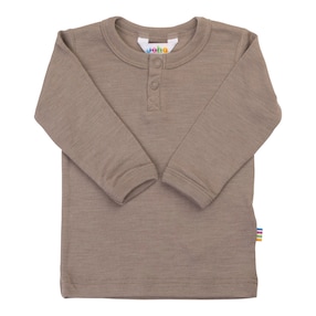 Henley-Shirt langarm Wolle/Seide