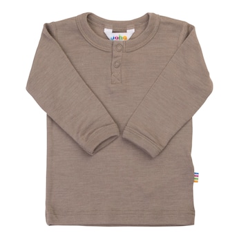 Henley-Shirt langarm Wolle/Seide